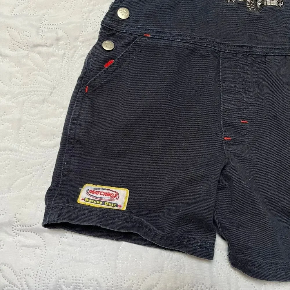 Vintage Matchbox Cars Y2K Overalls Outfit Size 3T
